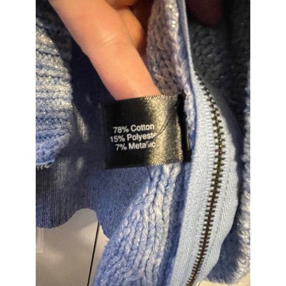 Lane Bryant shimmery blue side zip sweater 22/24 - Picture 3 of 6
